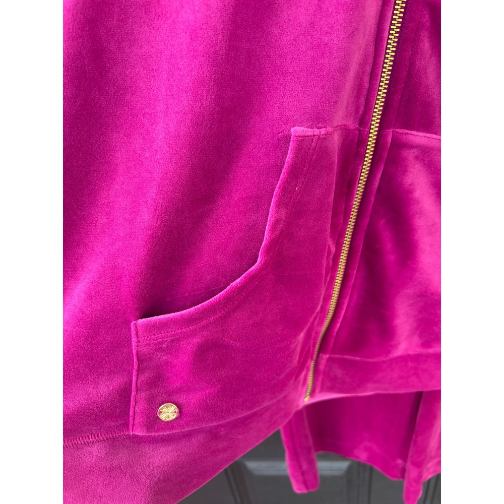 Lilly Pulitzer Hot Pink Velour Zip Hoodie Set - Picture 6 of 15